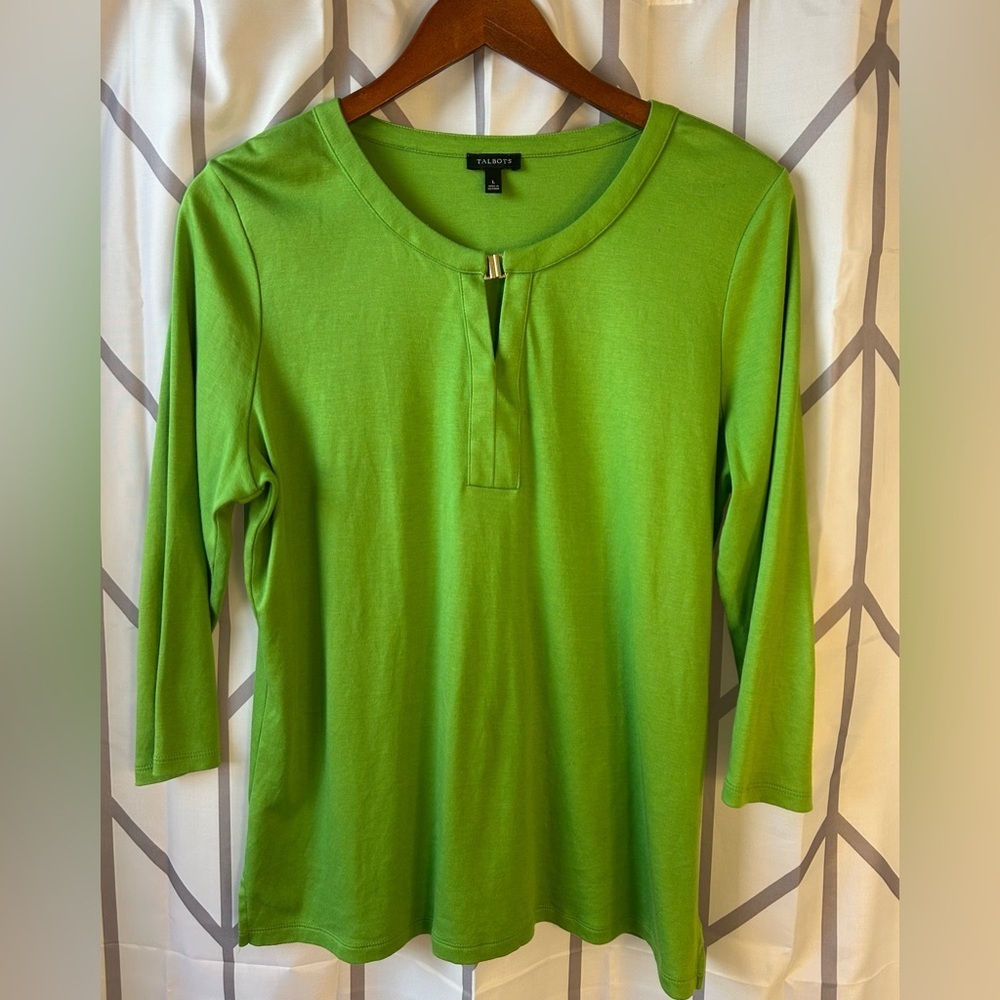 Talbots Spring Green Long Sleeve Tee